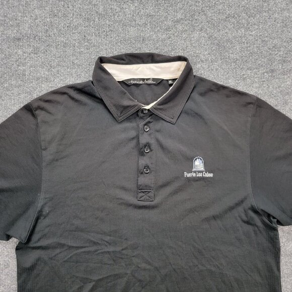 Travis Mathew Polo Shirt Mens Medium Black Short Sleeve Golf Puerto Los Cabos - Picture 3 of 11